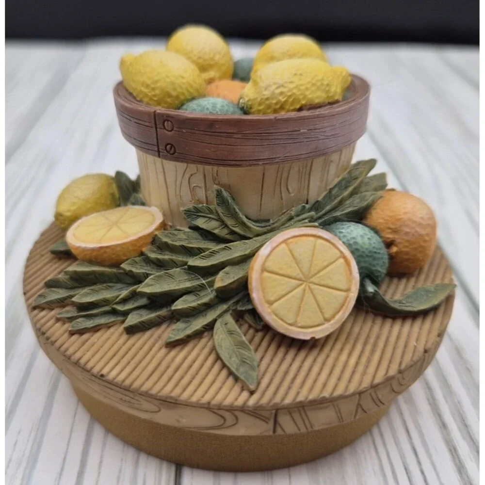 Lot of 2 Yankee Candle Jar Lids Covers Tea Set Tea Cup Lemon Basket Decorative